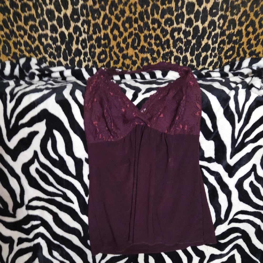 Purple Lace Halter Top